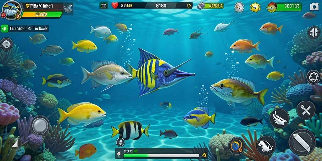 Tampilan gameplay Tembak Ikan yang seru dan menantang.