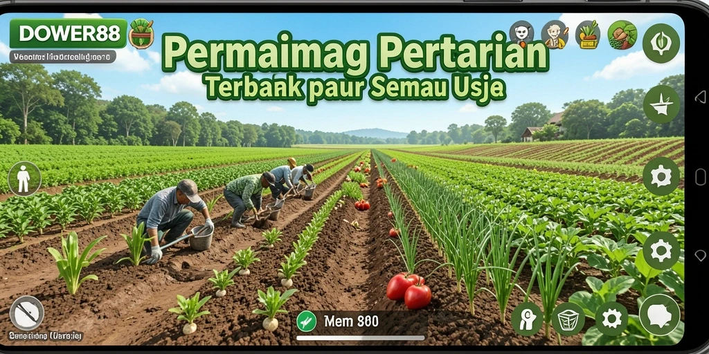 Screenshot game DOWER88 menunjukkan aktivitas pertanian yang seru dan interaktif.