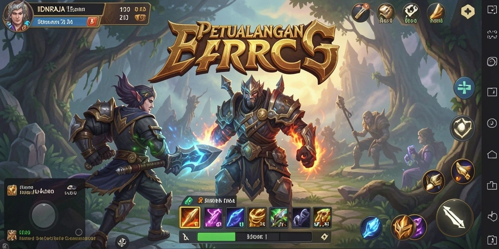 Tangkapan layar menampilkan pertempuran seru dalam dunia ARPG IDNRAJA.