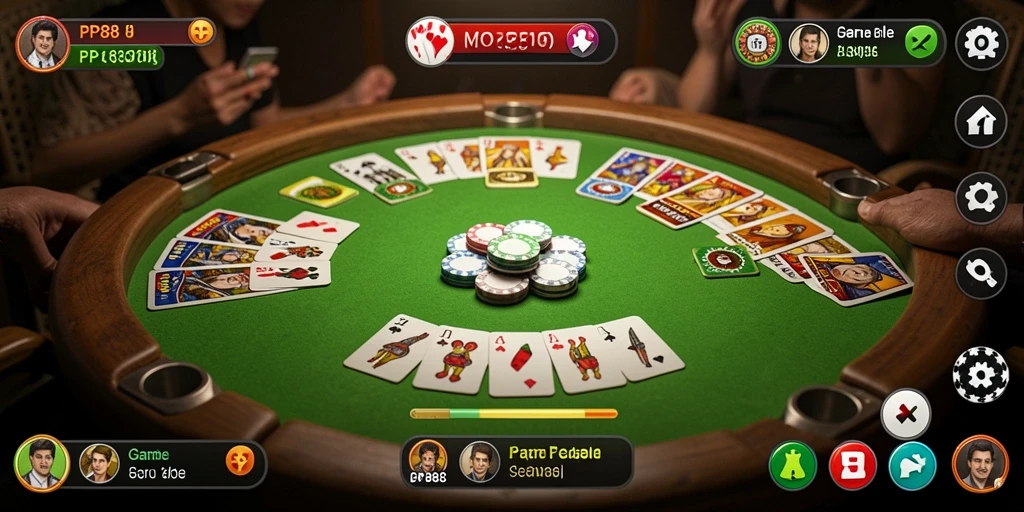 Screenshot gameplay seru PP88 menunjukkan pengalaman bermain Gaple yang mengasyikkan.