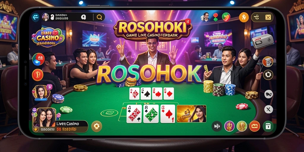 Screenshot ROSOHOKI menampilkan dealer langsung dan gameplay seru.