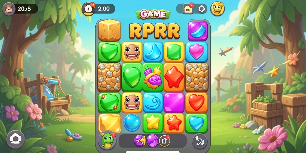 Screenshot gameplay RPRR menampilkan keseruan momen mencocokkan item.
